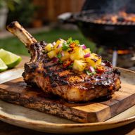 Smoky Chipotle Grilled Pork Chops with Charred Pineapple Salsa photo 1
