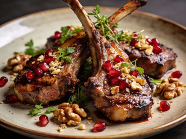 Hickory-Smoked Pomegranate & Walnut Lamb Chops