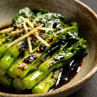 Wok-Charred Greens with Black Garlic Essence photo 1
