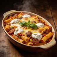 Lasagna-Style Ziti Bake with Beef and Sausage photo 1