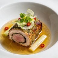 Porchetta-Style Pork Loin in Lemongrass-Galangal Brodo photo 1