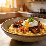 Caramelized Plantain & Pancetta Breakfast Risotto photo 1