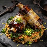 Manioc-Wrapped Brazilian Short Ribs in Cachaça-Barbecue Glaze photo 1