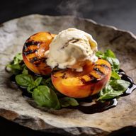 Hickory-Smoked Peaches with Aged Balsamic & Gelato photo 1