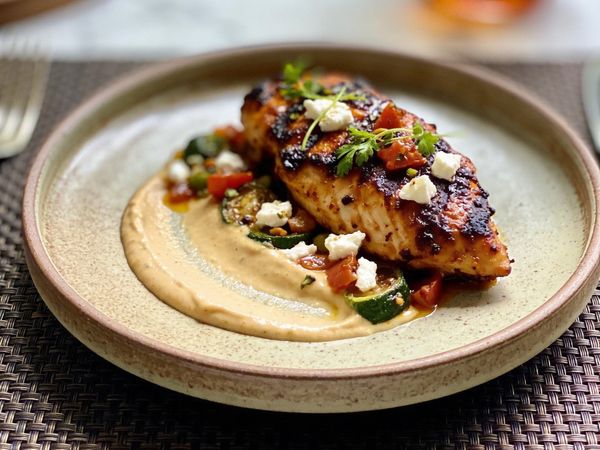 Chipotle-Charred Grecian Chicken with Smoked Crema