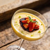 Sweet Corn Budino with Balsamic Lime Strawberries photo 1