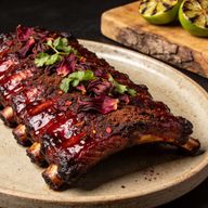 Oaxacan-Inspired Mole Rubbed Smoked Ribs with Hibiscus Glaze photo 1