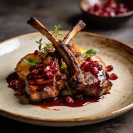 Silk Road Smoked Lamb Chops with Pomegranate Glaze photo 1