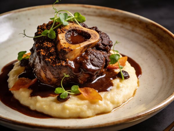 Mole-Rubbed Osso Buco over Masa Polenta