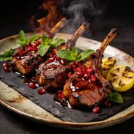 Hickory-Smoked Greek Lamb Chops with Pomegranate Glaze photo 1