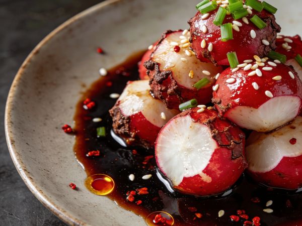 Smacked Radish Salad with Black Vinegar & Sichuan Oil