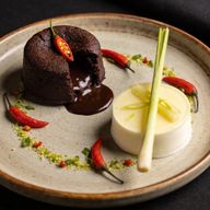 Thai Chili Molten Lava Cake with Lemongrass Panna Cotta photo 1