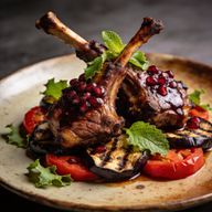Pomegranate-Glazed Smoked Lamb Shanks photo 1