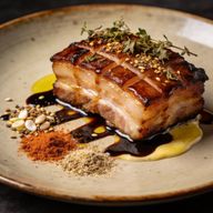 Hickory-Smoked Pork Belly with Aegean Balsamic Glaze photo 1