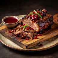 Silk Road Smoked Pork with Pomegranate-Hoisin Glaze photo 1