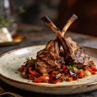 Aegean Smoke Lamb Chops with Charred Pepper Salsa photo 1