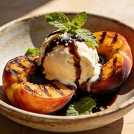 Hearth-Charred Nectarines with Balsamic & Gelato photo 1