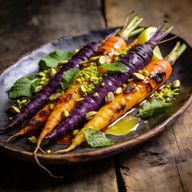 Hearth-Charred Harissa Carrots with Pistachio & Mint photo 1