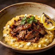 Hickory-Smoked Greek Lamb over Feta Polenta photo 1