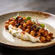 Hearth-Charred Aleppo Chickpeas with Tangy Labneh photo 1