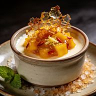Mexican Vanilla Panna Cotta with Ginger-Chili Mango Brûlée photo 1