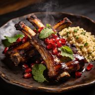 Pomegranate-Glazed Smoked Lamb Ribs photo 1