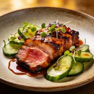 Gochujang-Glazed Grilled Pork with Quick-Pickled Cucumbers photo 1