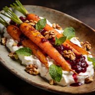 Sizzling Maras Butter Carrots over Labneh photo 1