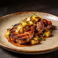 Achiote-Rubbed Grilled Pork Chops with Charred Pineapple Salsa photo 1