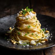 Elevated Spaghetti Aglio e Olio with Toasted Pine Nuts photo 1