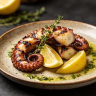 Charred Aegean Octopus with Lemon and Oregano Essence photo 1