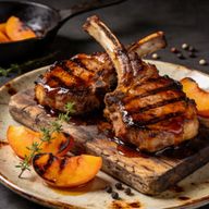 Peach Bourbon Glazed Grilled Pork Chops photo 1