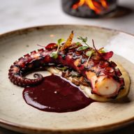 Hearth-Charred Octopus with Red Wine Cacao Reduction photo 1