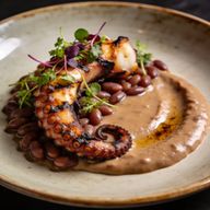 Charred Mediterranean Octopus with Smoked Bean Purée photo 1