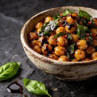 Wok-Fired Balsamic & Holy Basil Chickpeas photo 1