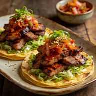 Smoked Gochujang Pork Tacos with Grilled Kimchi Slaw photo 1