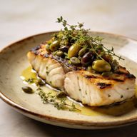 Charred Mediterranean Swordfish with Wild Oregano & Olive Salad photo 1