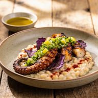 Hickory-Smoked Mediterranean Octopus with White Bean Silk photo 1
