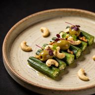 Andean-Malabar Okra with Botija Olives & Cashews photo 1