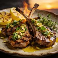 Flame-Grilled Lamb Chops with Pistachio Mint Gremolata photo 1