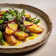 Blistered Shishito & Crispy Potato Side with Calamansi Vinaigrette photo 1