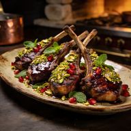 Pomegranate-Glazed Lamb Chops with Pistachio Dukkah photo 1