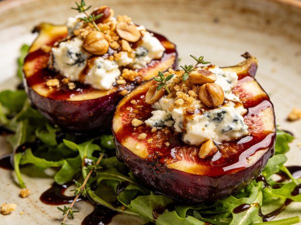 Honey-Seared Figs with Gorgonzola & Toasted Hazelnuts