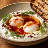 Smoked Garlic Yogurt & Spiced Butter Poached Eggs photo 1