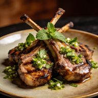 Hickory-Kissed Greek Lamb Chops with Mint Gremolata photo 1