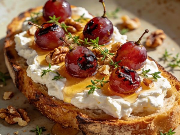 Hearth-Kissed Blistered Grape & Whipped Feta Toast