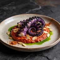 Charred Mediterranean Octopus with Harissa Romesco photo 1
