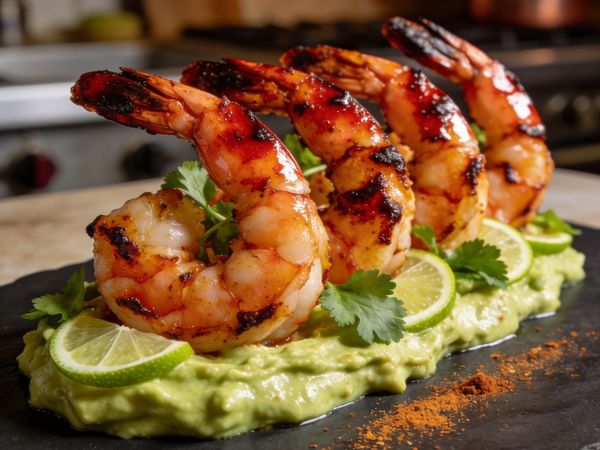 Charred Chipotle Shrimp with Avocado Silk Crema