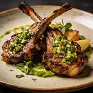 Hickory-Smoked Lamb Chops with Hand-Chopped Salsa Verde photo 1
