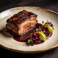 Espresso-Rubbed Smoked Pork with Hibiscus-Lime Glaze photo 1